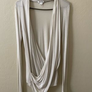 New Helmut Lang wrap modal too long sleeve M Beige